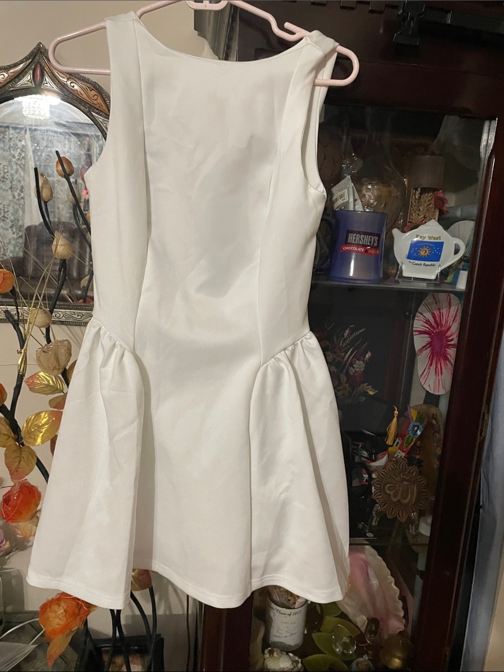 New White Sleeveless Fit-and-Flare Top size small